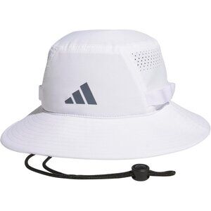 ⚡Adidas Men White/Onix Grey/Black/5.0 100% Polyester Sun Athletic Bucket Hat